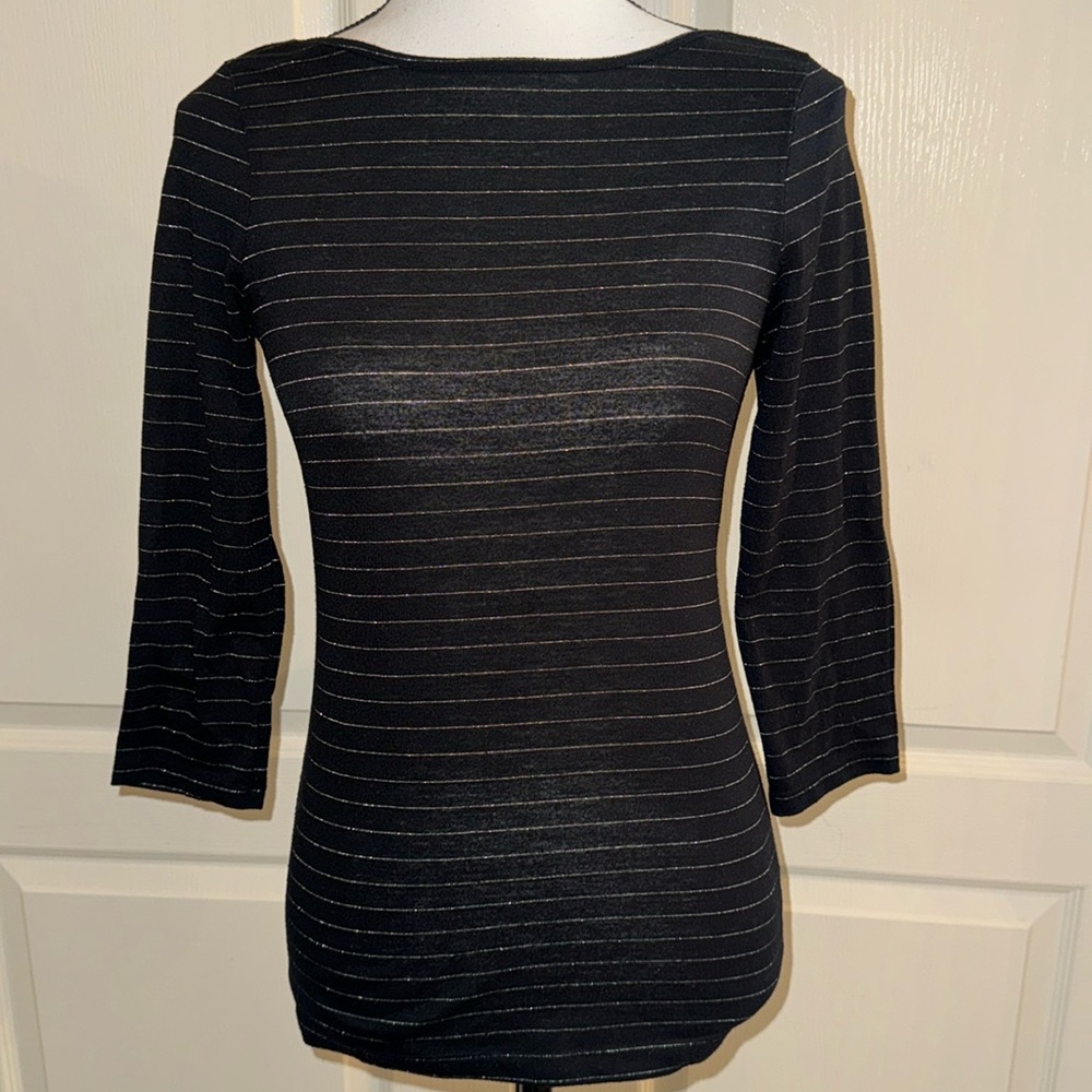 JUNIORS - Stripe Boatneck Top - Size Medium